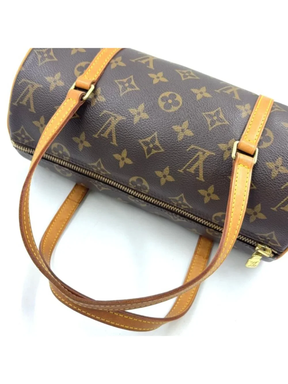 Louis Vuitton Monogram Vintage Leather Brown Handbag Gold